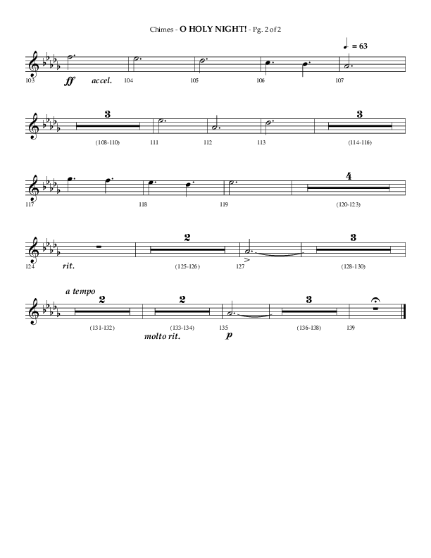 O Holy Night (Choral Anthem SATB) Chimes (Arr. Phillip Keveren / Lifeway Choral)