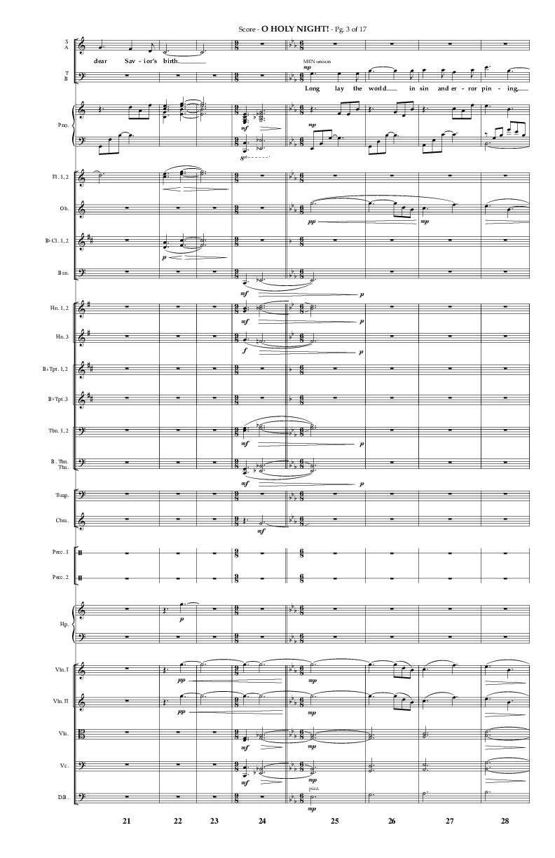 O Holy Night (Choral Anthem SATB) Conductor's Score (Arr. Phillip Keveren / Lifeway Choral)