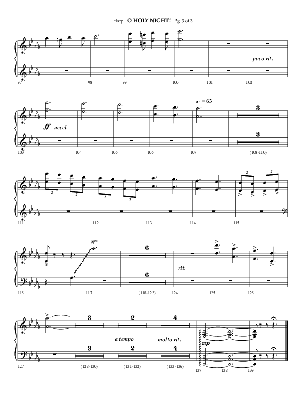 O Holy Night (Choral Anthem SATB) Harp (Arr. Phillip Keveren / Lifeway Choral)