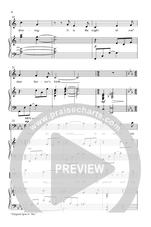 O Holy Night (Choral Anthem SATB) Anthem (SATB/Piano) (Arr. Phillip Keveren / Lifeway Choral)