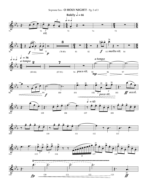 O Holy Night (Choral Anthem SATB) Soprano Sax (Arr. Phillip Keveren / Lifeway Choral)
