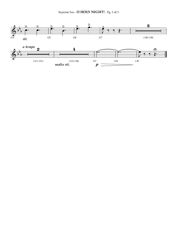 O Holy Night (Choral Anthem SATB) Soprano Sax (Arr. Phillip Keveren / Lifeway Choral)