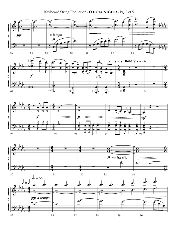 O Holy Night (Choral Anthem SATB) String Reduction (Arr. Phillip Keveren / Lifeway Choral)
