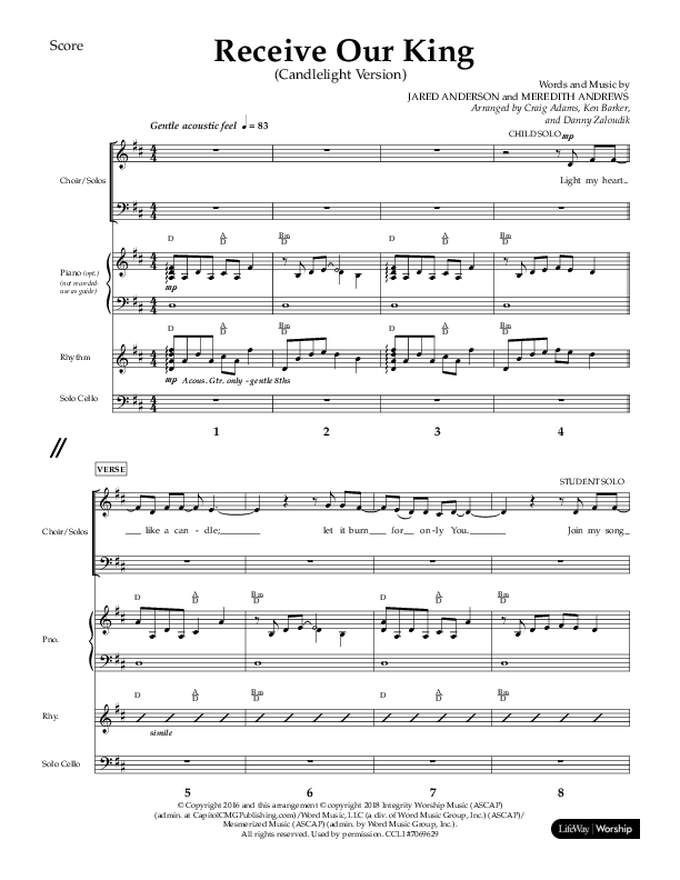 Receive Our King (Choral Anthem SATB) Conductor's Score II (Lifeway Choral / Arr. Craig Adams / Arr. Ken Barker / Arr. Danny Zaloudik)