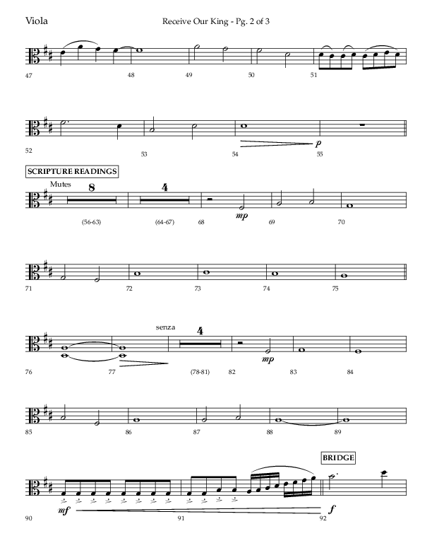 Receive Our King (Choral Anthem SATB) Viola (Lifeway Choral / Arr. Craig Adams / Arr. Ken Barker / Arr. Danny Zaloudik)