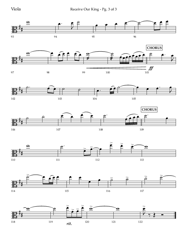 Receive Our King (Choral Anthem SATB) Viola (Lifeway Choral / Arr. Craig Adams / Arr. Ken Barker / Arr. Danny Zaloudik)
