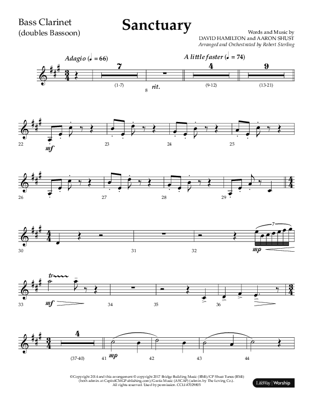 Sanctuary (Choral Anthem SATB) Bass Clarinet (Arr. Robert Sterling / Lifeway Choral)