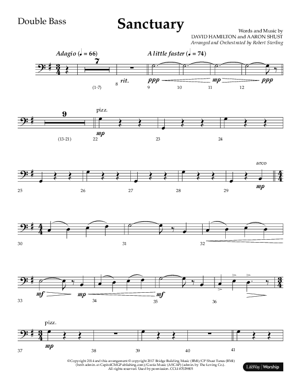 Sanctuary (Choral Anthem SATB) Double Bass (Arr. Robert Sterling / Lifeway Choral)