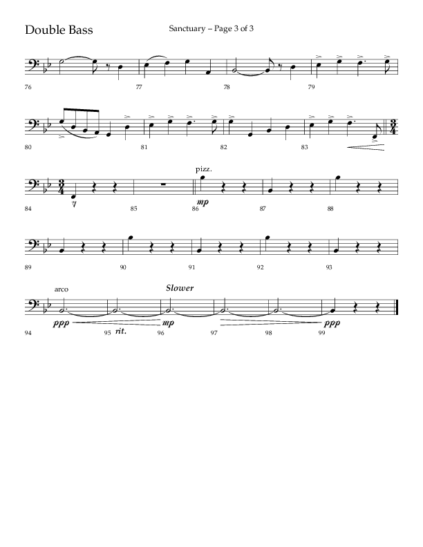 Sanctuary (Choral Anthem SATB) Double Bass (Arr. Robert Sterling / Lifeway Choral)