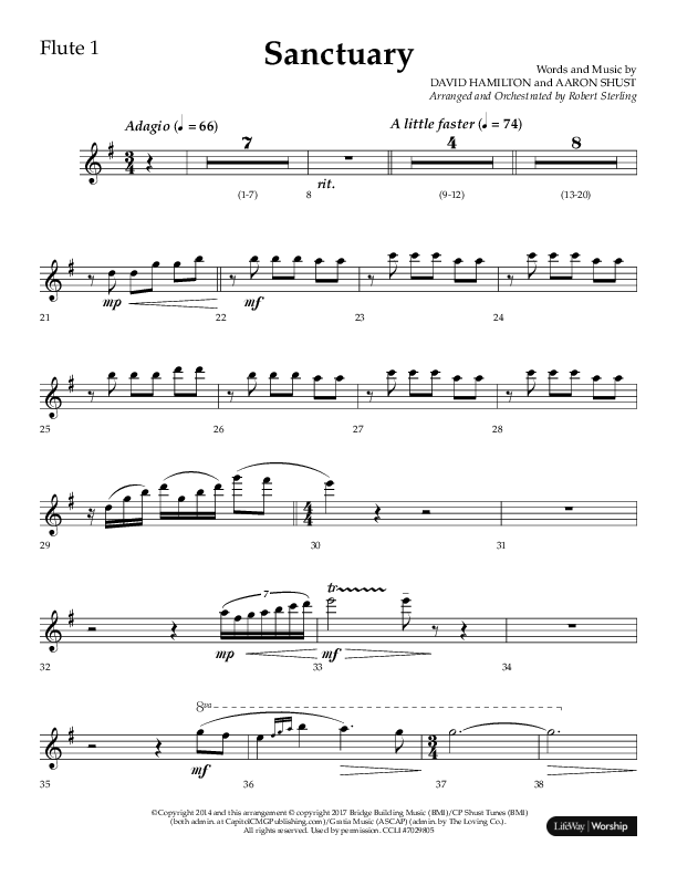 Sanctuary (Choral Anthem SATB) Flute 1/2 (Arr. Robert Sterling / Lifeway Choral)