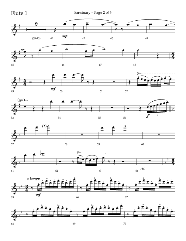Sanctuary (Choral Anthem SATB) Flute 1/2 (Arr. Robert Sterling / Lifeway Choral)