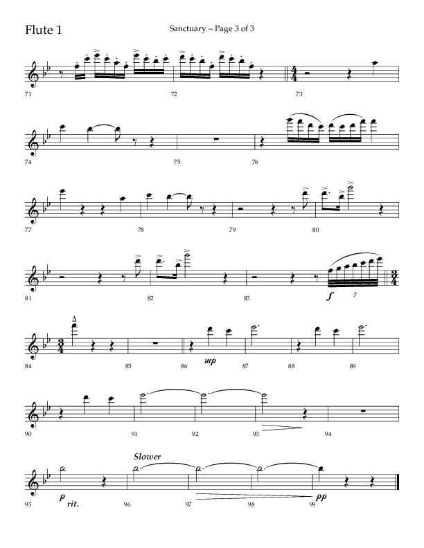 Sanctuary (Choral Anthem SATB) Flute 1/2 (Arr. Robert Sterling / Lifeway Choral)