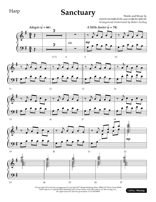 Sanctuary (Choral Anthem SATB) Harp (Arr. Robert Sterling / Lifeway Choral)