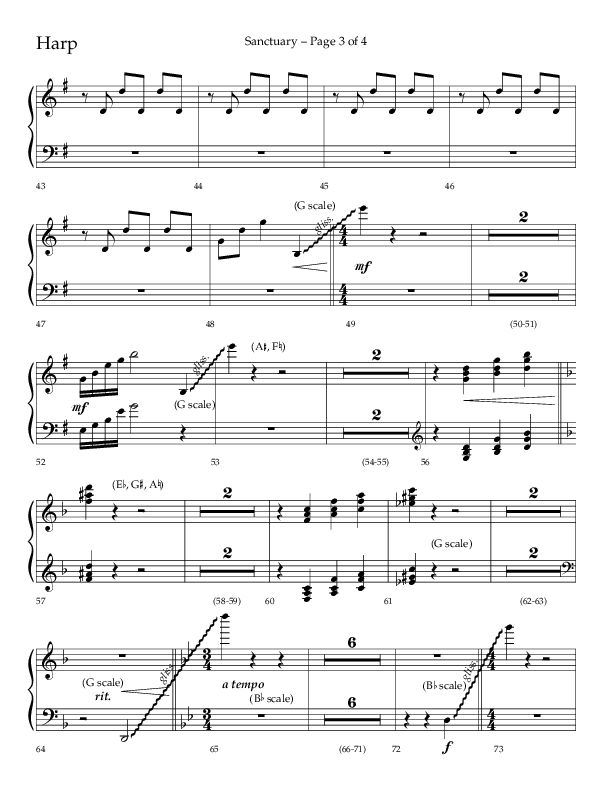 Sanctuary (Choral Anthem SATB) Harp (Arr. Robert Sterling / Lifeway Choral)