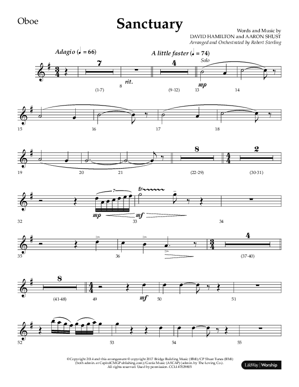 Sanctuary (Choral Anthem SATB) Oboe (Arr. Robert Sterling / Lifeway Choral)