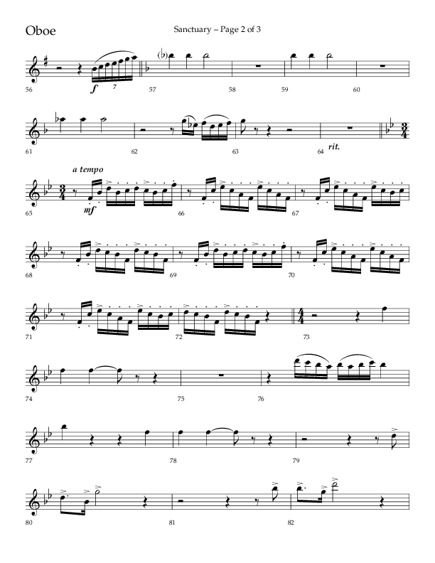Sanctuary (Choral Anthem SATB) Oboe (Arr. Robert Sterling / Lifeway Choral)