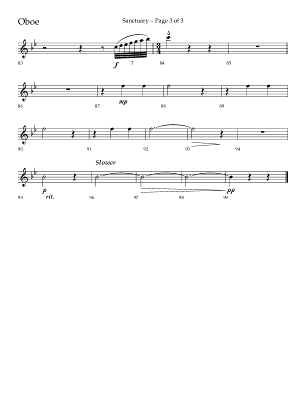 Sanctuary (Choral Anthem SATB) Oboe (Arr. Robert Sterling / Lifeway Choral)