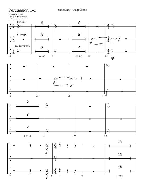 Sanctuary (Choral Anthem SATB) Percussion 1/2 (Arr. Robert Sterling / Lifeway Choral)
