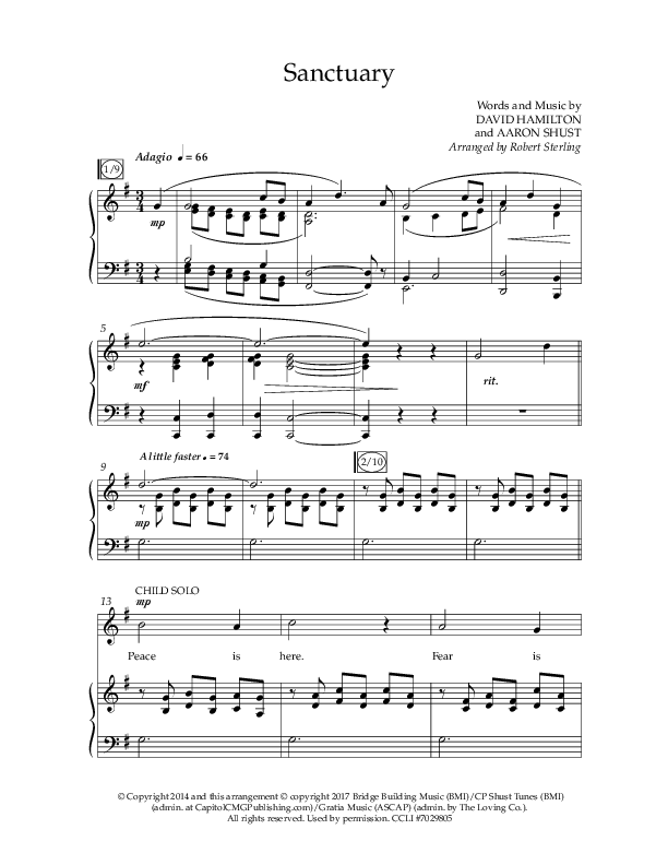 Sanctuary (Choral Anthem SATB) Anthem (SATB/Piano) (Arr. Robert Sterling / Lifeway Choral)