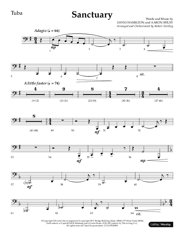 Sanctuary (Choral Anthem SATB) Tuba (Arr. Robert Sterling / Lifeway Choral)