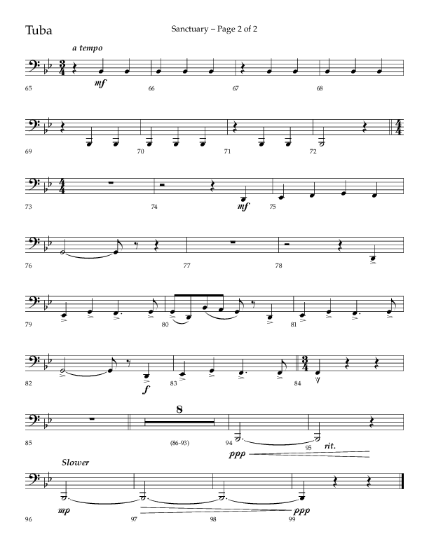 Sanctuary (Choral Anthem SATB) Tuba (Arr. Robert Sterling / Lifeway Choral)