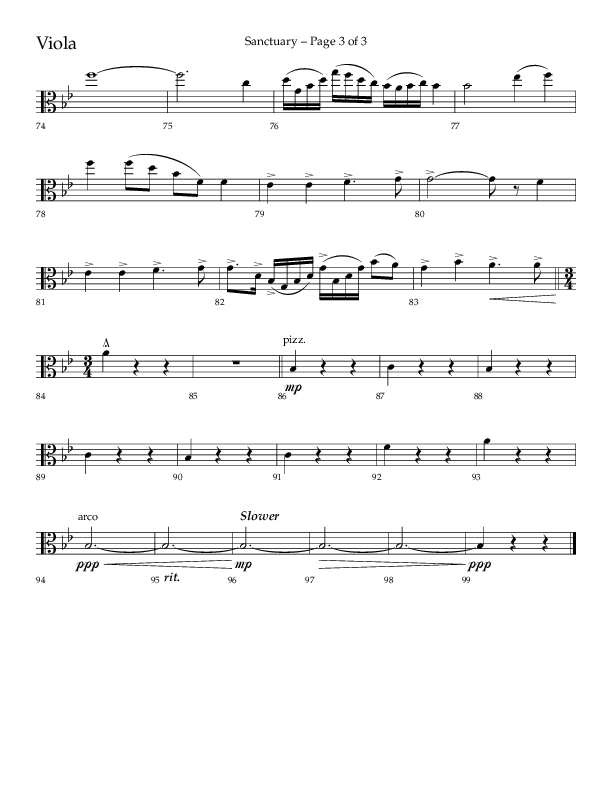 Sanctuary (Choral Anthem SATB) Viola (Arr. Robert Sterling / Lifeway Choral)