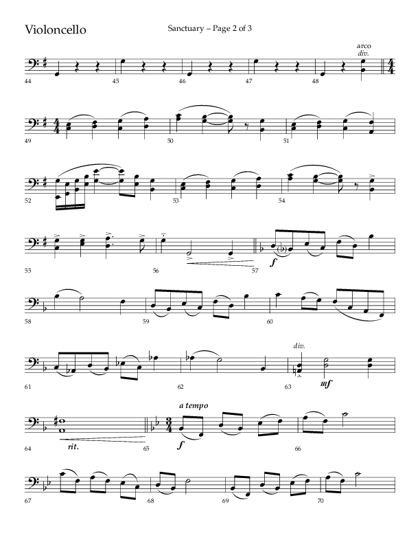 Sanctuary (Choral Anthem SATB) Violincello (Arr. Robert Sterling / Lifeway Choral)