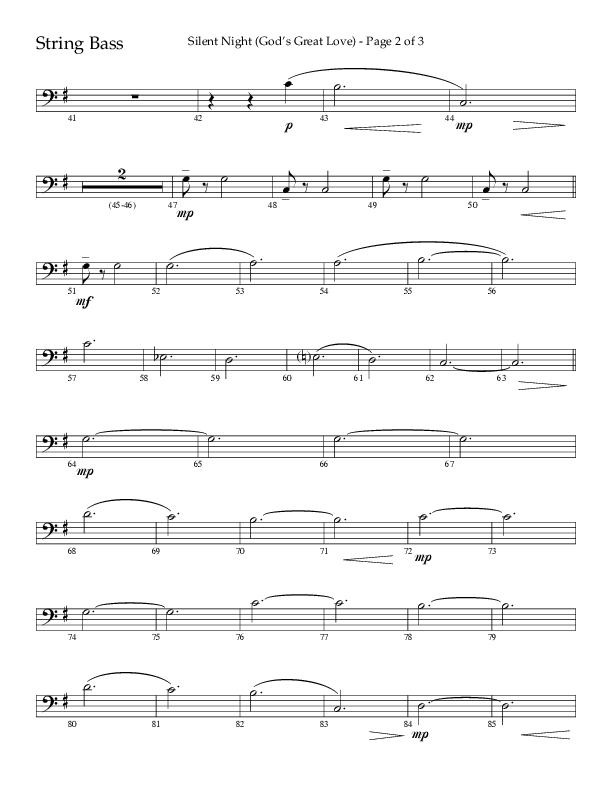 Silent Night (God’s Great Love) (Choral Anthem SATB) String Bass (Arr. Cliff Duren / Lifeway Choral)