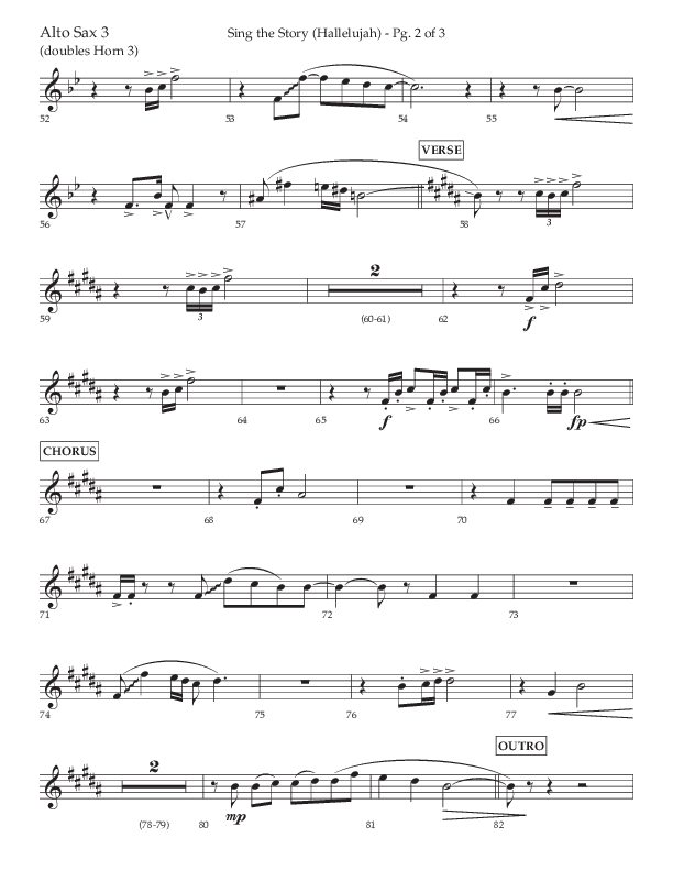 Sing The Story (Hallelujah) (Choral Anthem SATB) Alto Sax (Arr. John Bolin / Lifeway Choral)