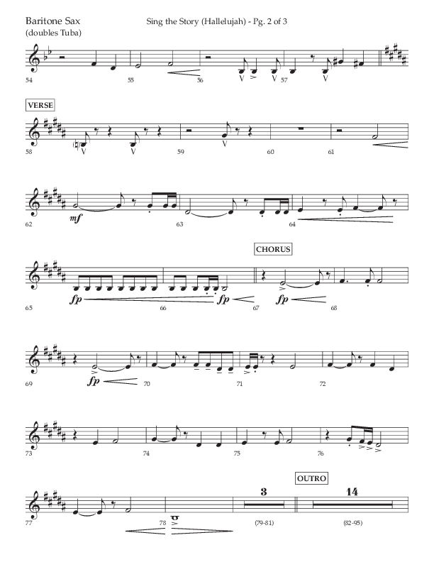 Sing The Story (Hallelujah) (Choral Anthem SATB) Bari Sax (Arr. John Bolin / Lifeway Choral)