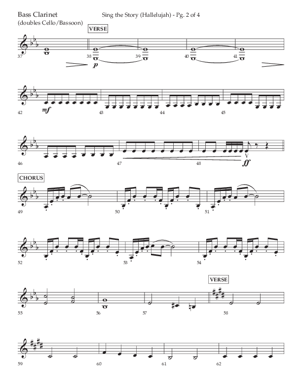 Sing The Story (Hallelujah) (Choral Anthem SATB) Bass Clarinet (Arr. John Bolin / Lifeway Choral)