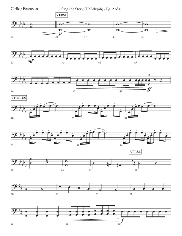 Sing The Story (Hallelujah) (Choral Anthem SATB) Cello (Arr. John Bolin / Lifeway Choral)