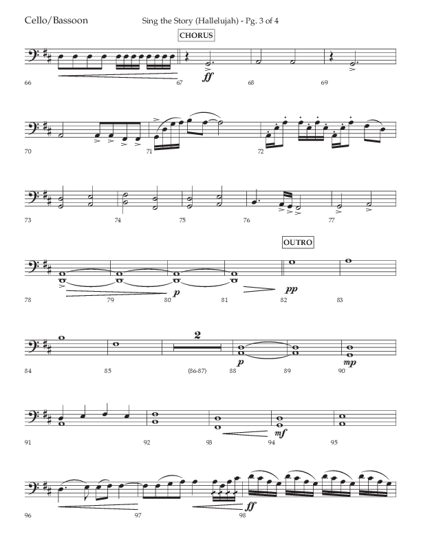 Sing The Story (Hallelujah) (Choral Anthem SATB) Cello (Arr. John Bolin / Lifeway Choral)