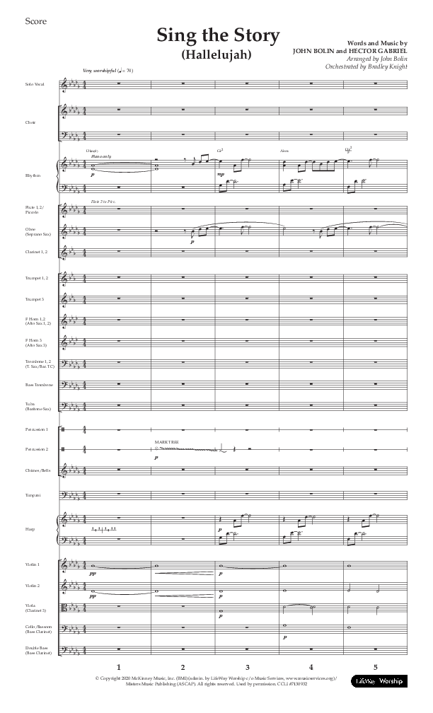 Sing The Story (Hallelujah) (Choral Anthem SATB) Orchestration (Arr. John Bolin / Lifeway Choral)
