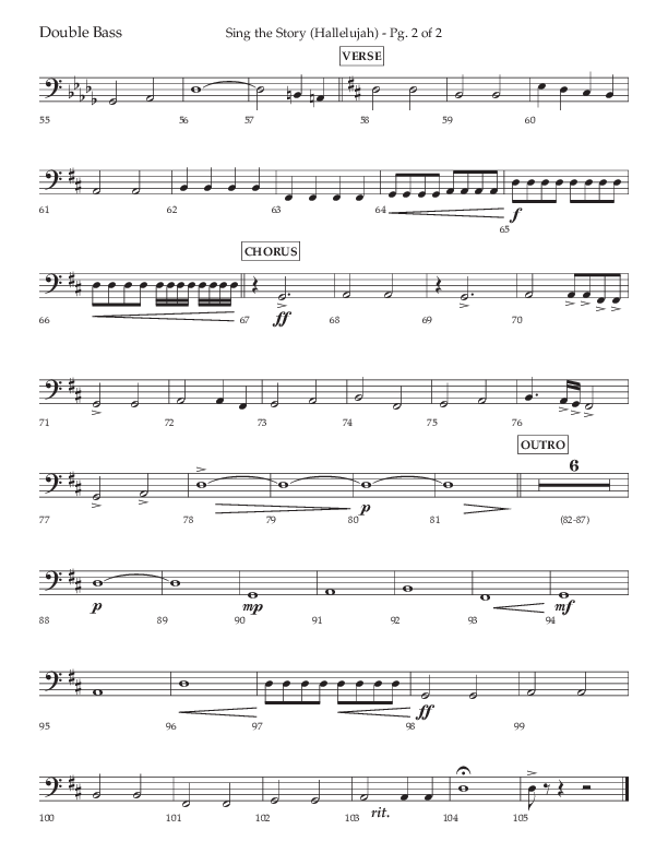 Sing The Story (Hallelujah) (Choral Anthem SATB) Double Bass (Arr. John Bolin / Lifeway Choral)