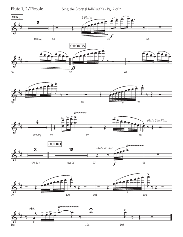Sing The Story (Hallelujah) (Choral Anthem SATB) Flute/Piccolo (Arr. John Bolin / Lifeway Choral)