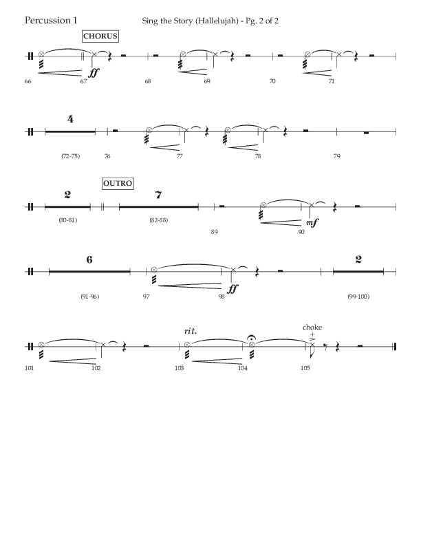 Sing The Story (Hallelujah) (Choral Anthem SATB) Percussion 1/2 (Arr. John Bolin / Lifeway Choral)
