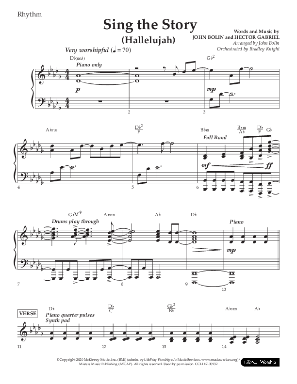 Sing The Story (Hallelujah) (Choral Anthem SATB) Lead Melody & Rhythm (Arr. John Bolin / Lifeway Choral)