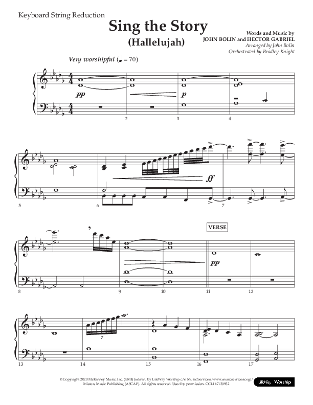 Sing The Story (Hallelujah) (Choral Anthem SATB) String Reduction (Arr. John Bolin / Lifeway Choral)