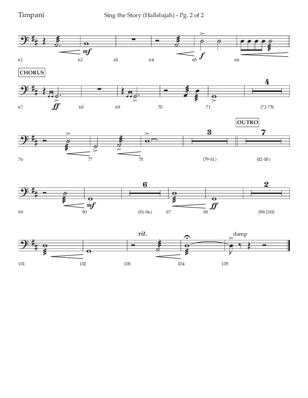 Sing The Story (Hallelujah) (Choral Anthem SATB) Timpani (Arr. John Bolin / Lifeway Choral)