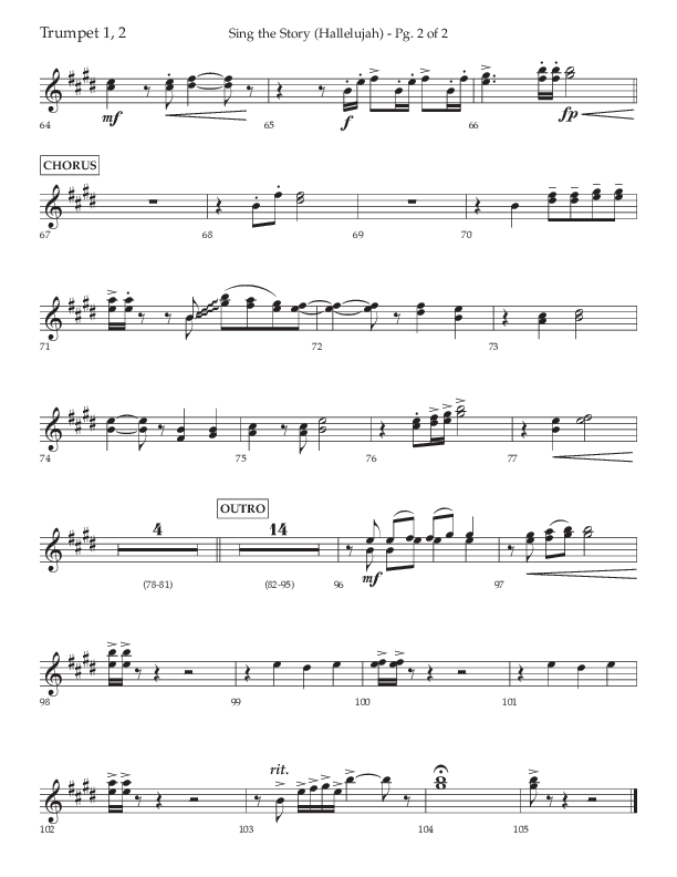 Sing The Story (Hallelujah) (Choral Anthem SATB) Trumpet 1,2 (Arr. John Bolin / Lifeway Choral)
