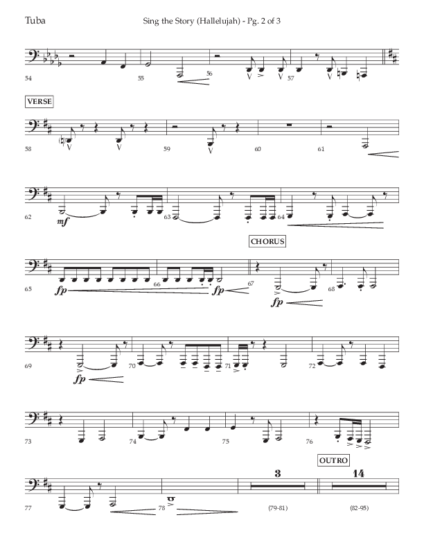Sing The Story (Hallelujah) (Choral Anthem SATB) Tuba (Arr. John Bolin / Lifeway Choral)
