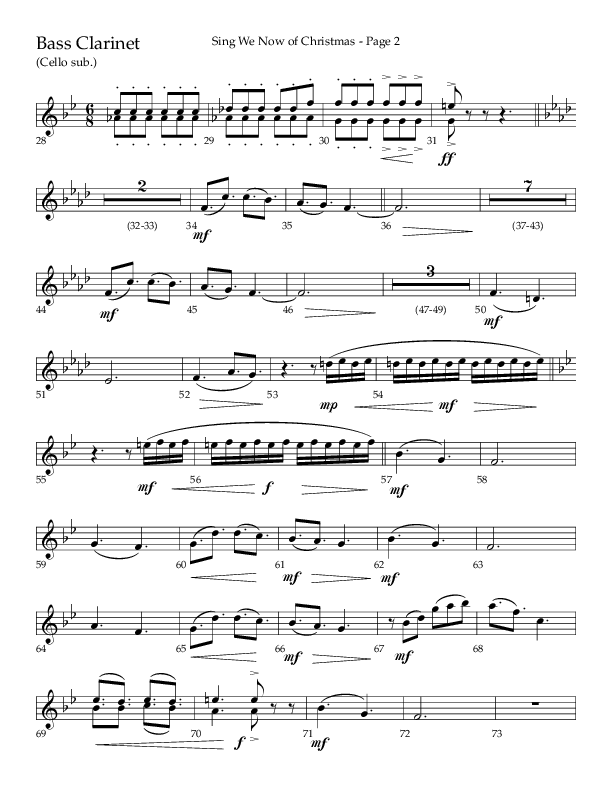 Sing We Now Of Christmas (Choral Anthem SATB) Bass Clarinet (Lifeway Choral / Arr. David Wise)