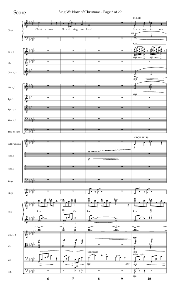 Sing We Now Of Christmas (Choral Anthem SATB) Orchestration (Lifeway Choral / Arr. David Wise)