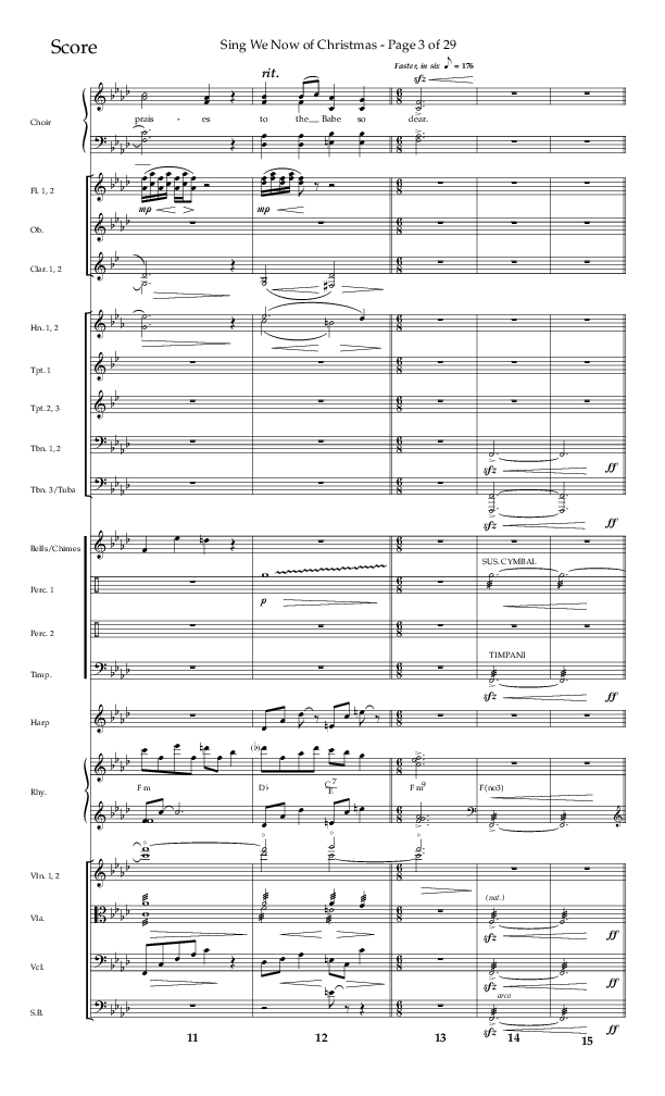 Sing We Now Of Christmas (Choral Anthem SATB) Orchestration (Lifeway Choral / Arr. David Wise)