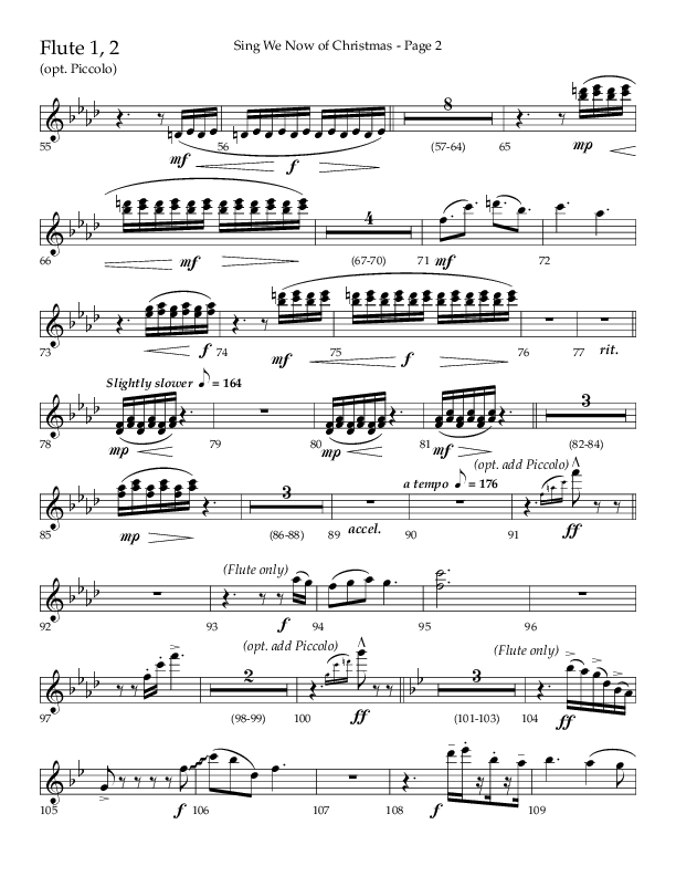 Sing We Now Of Christmas (Choral Anthem SATB) Flute 1/2 (Lifeway Choral / Arr. David Wise)