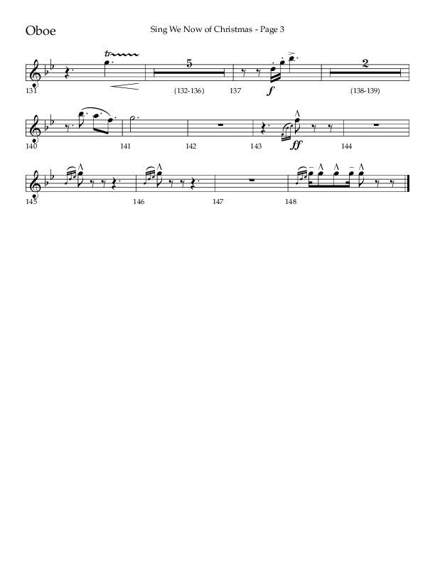 Sing We Now Of Christmas (Choral Anthem SATB) Oboe (Lifeway Choral / Arr. David Wise)