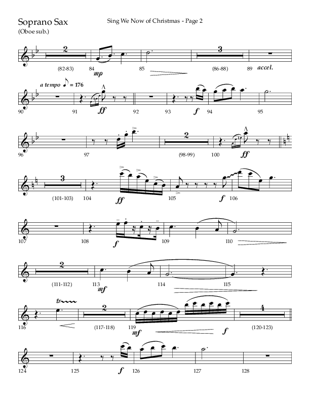 Sing We Now Of Christmas (Choral Anthem SATB) Soprano Sax (Lifeway Choral / Arr. David Wise)