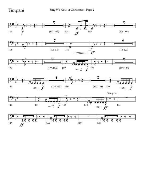 Sing We Now Of Christmas (Choral Anthem SATB) Timpani (Lifeway Choral / Arr. David Wise)