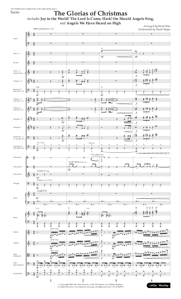 The Glorias Of Christmas (Choral Anthem SATB) Conductor's Score (Arr. David Wise / Lifeway Choral)